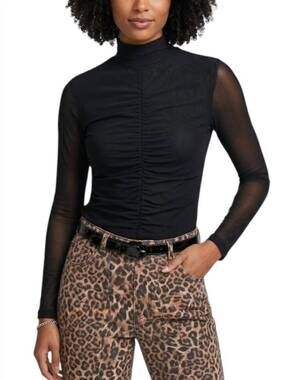 NEW EMILY LOVELOCK iris mesh top in black